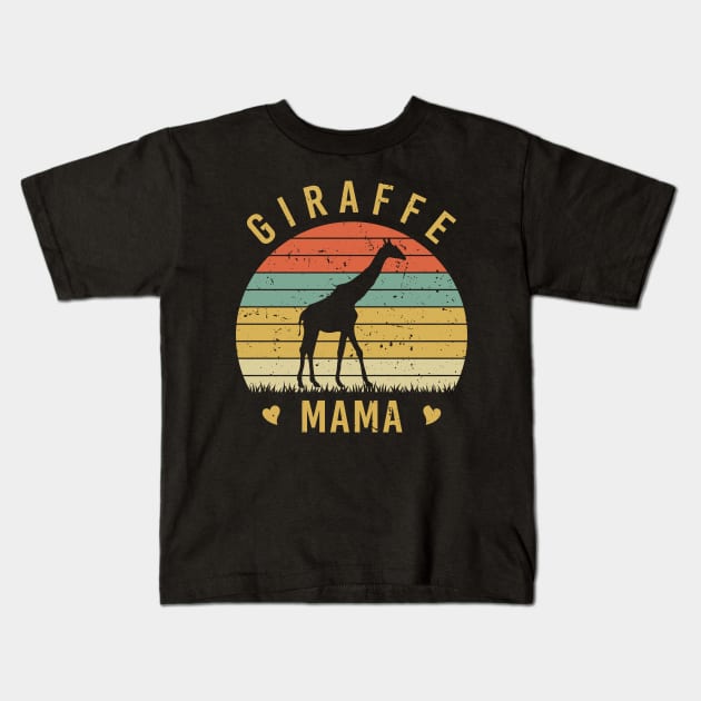 Cute Giraffe Mama for Mothers Gift Idea Kids T-Shirt by BarrelLive